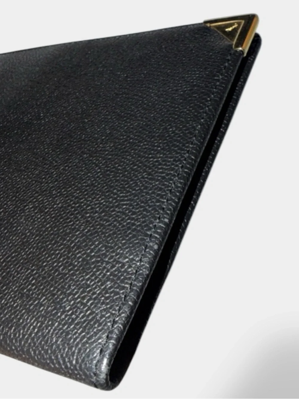 Yves Saint Laurent 🪢VTG Black Leather Long Wallet with Gold Corner Hardware - Picture 6 of 8